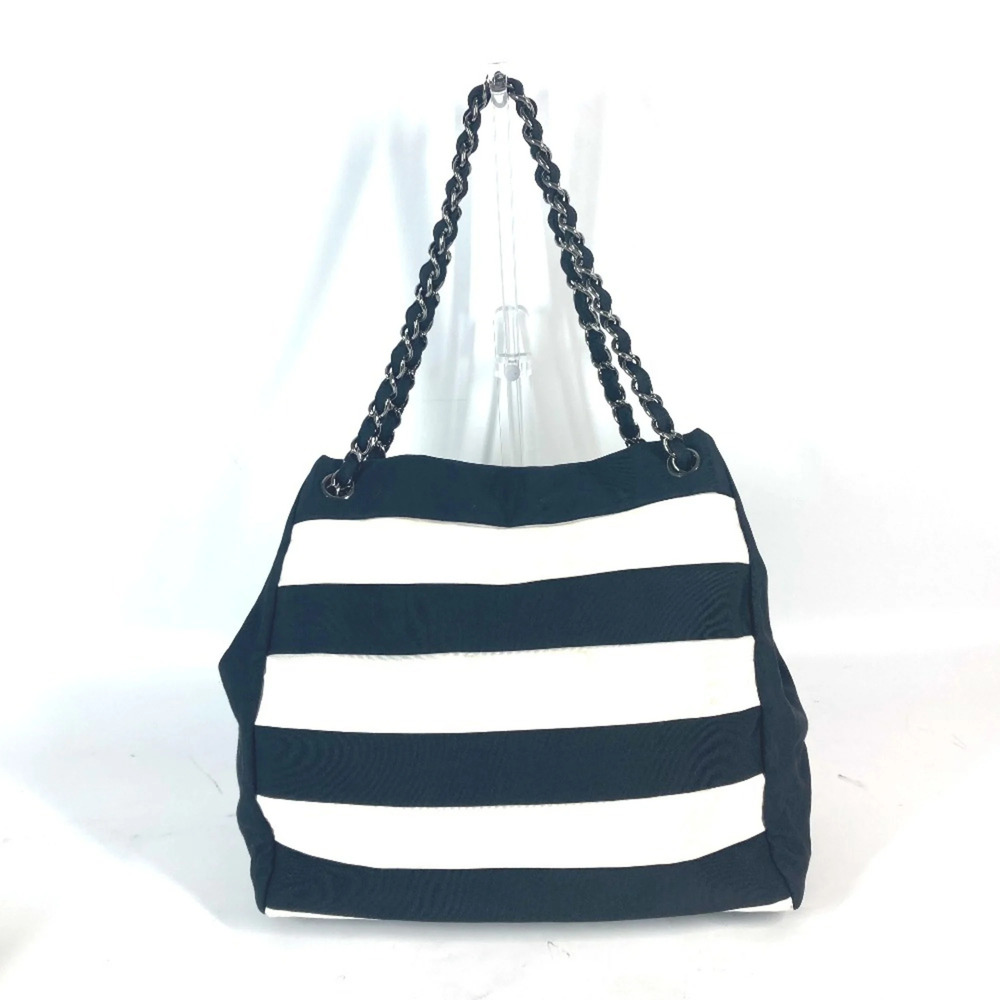 CHANEL Black Canvas Shoulder Bag